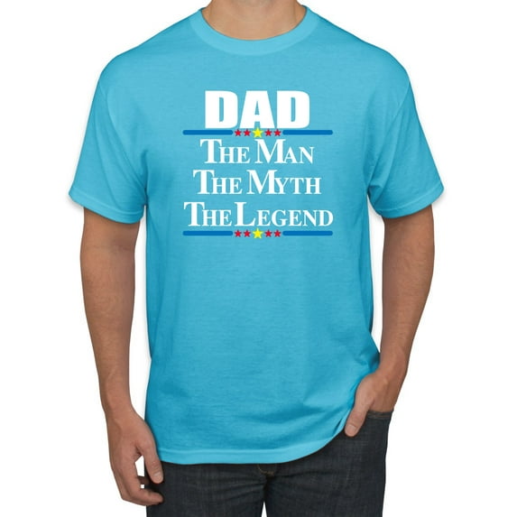 Wild Bobby,Dad The Man The Myth The Legend Best Daddy Father Gift, Father's Day, Men Graphic Tees, Light Turquoise, 2XL