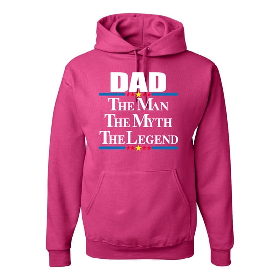 Wild Bobby,Dad The Man The Myth The Legend Best Daddy Father Gift, Father's Day, Unisex Graphic Hoodie Sweatshirt, Fuschia, Large