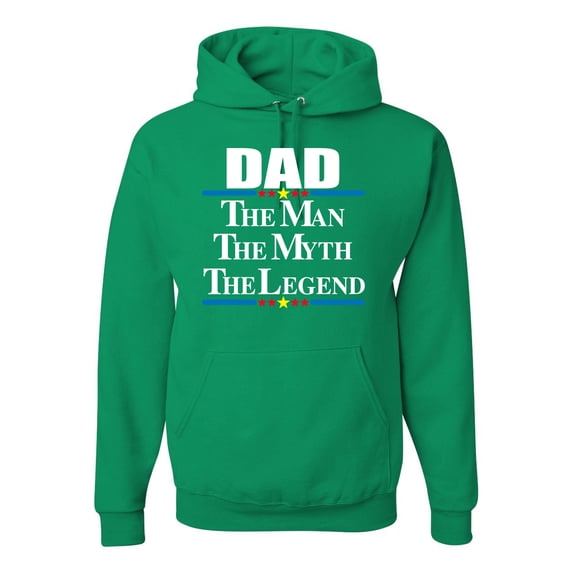 Wild Bobby,Dad The Man The Myth The Legend Best Daddy Father Gift, Father's Day, Unisex Graphic Hoodie Sweatshirt, Kelly, Medium