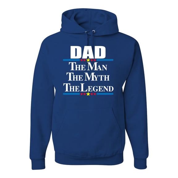 Wild Bobby,Dad The Man The Myth The Legend Best Daddy Father Gift, Father's Day, Unisex Graphic Hoodie Sweatshirt, Royal, 3XL