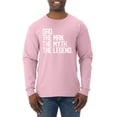 thumbnail image 1 of Wild Bobby, Dad The Man The Myth The Legend Father's Day Mens Long Sleeve Shirt, Light Pink, X-Large, 1 of 6