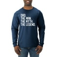 thumbnail image 1 of Wild Bobby, Dad The Man The Myth The Legend Father's Day Mens Long Sleeve Shirt, Vintage Heather Navy, Large, 1 of 6