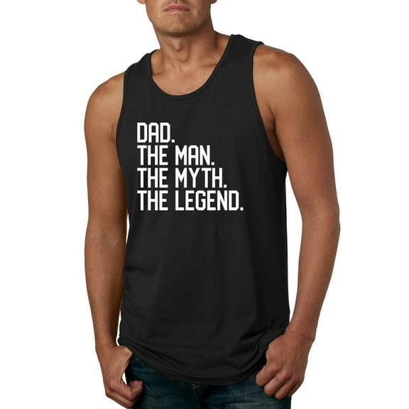 Wild Bobby, Dad The Man The Myth The Legend Father's Day Mens Tank Top, Black, Small