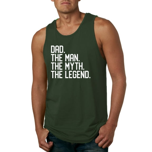 Wild Bobby, Dad The Man The Myth The Legend Father's Day Mens Tank Top, Forest Green, Large
