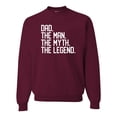 thumbnail image 1 of Wild Bobby, Dad The Man The Myth The Legend Father's Day Unisex Crewneck Sweatshirt, Maroon, 3X-Large, 1 of 6