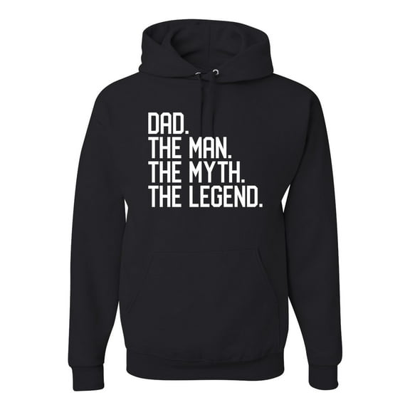 Wild Bobby, Dad The Man The Myth The Legend Father's Day Unisex Hoodie Sweatshirt, Black, Small