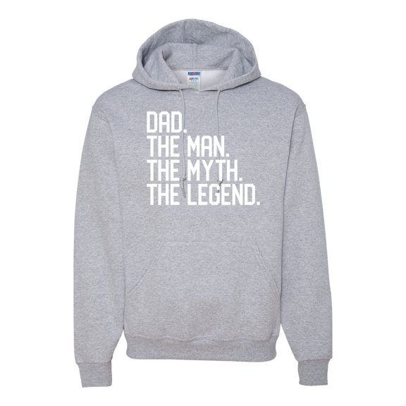 Wild Bobby, Dad The Man The Myth The Legend Father's Day Unisex Hoodie Sweatshirt, Heather Grey, X-Large