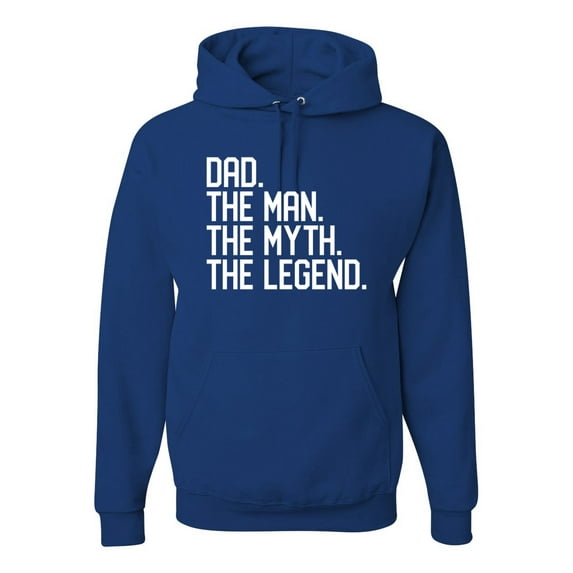Wild Bobby, Dad The Man The Myth The Legend Father's Day Unisex Hoodie Sweatshirt, Royal, Large