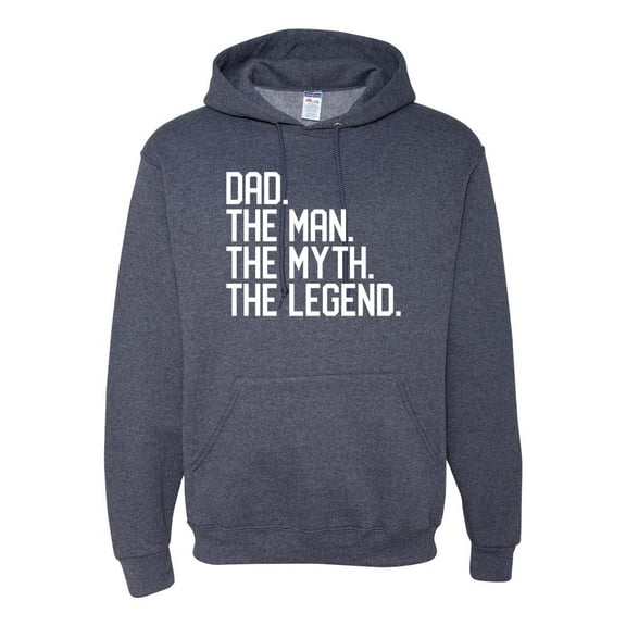 Wild Bobby, Dad The Man The Myth The Legend Father's Day Unisex Hoodie Sweatshirt, Vintage Heather Navy, 3X-Large