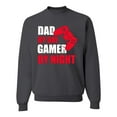 thumbnail image 1 of Wild Bobby,Dad by Day Gamer by Night Funny Gaming Dad Gift, Father's Day, Unisex Crewneck Graphic Sweatshirt, Charcoal, Medium, 1 of 3