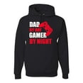 thumbnail image 1 of Wild Bobby,Dad by Day Gamer by Night Funny Gaming Dad Gift, Father's Day, Unisex Graphic Hoodie Sweatshirt, Black, Small, 1 of 3
