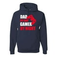 thumbnail image 1 of Wild Bobby,Dad by Day Gamer by Night Funny Gaming Dad Gift, Father's Day, Unisex Graphic Hoodie Sweatshirt, Navy, Large, 1 of 3