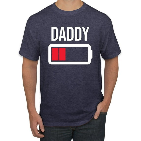 Wild Bobby, Daddy Battery, Father's Day, Men Graphic Tee, Vintage Heather Navy, XX-Large