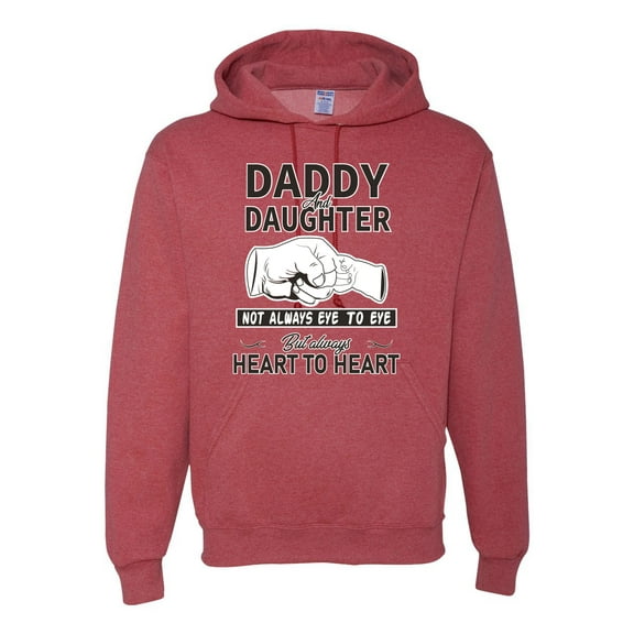 Wild Bobby,Daddy and Daughter Always Heart to Heart Daddys Girl Father Gift, Father's Day, Unisex Graphic Hoodie Sweatshirt, Vintage Heather Red, X-Large