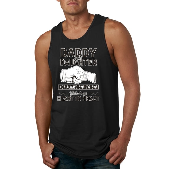 Wild Bobby,Daddy and Daughter Always Heart to Heart Daddys Girl Father Gift, Father's Day, Men Graphic Tank Top, Black, Small