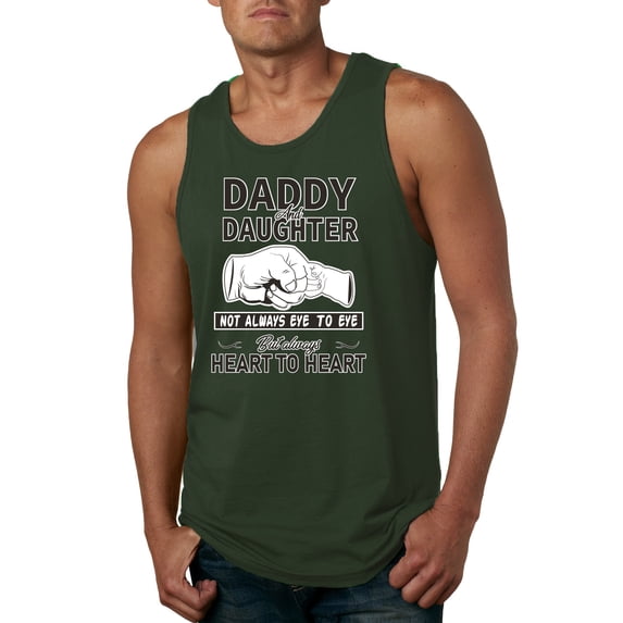Wild Bobby,Daddy and Daughter Always Heart to Heart Daddys Girl Father Gift, Father's Day, Men Graphic Tank Top, Forest Green, Large