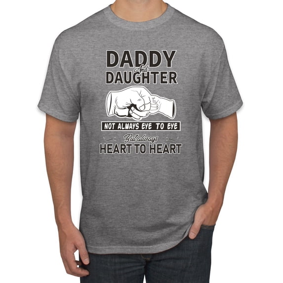 Wild Bobby,Daddy and Daughter Always Heart to Heart Daddys Girl Father Gift, Father's Day, Men Graphic Tees, Heather Grey, X-Large
