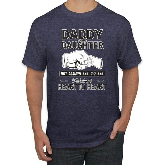 Wild Bobby,Daddy and Daughter Always Heart to Heart Daddys Girl Father Gift, Father's Day, Men Graphic Tees, Vintage Heather Navy, X-Large
