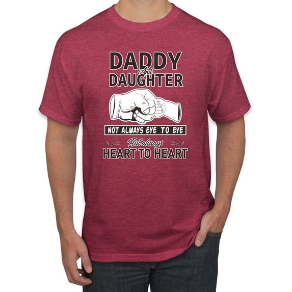 Wild Bobby,Daddy and Daughter Always Heart to Heart Daddys Girl Father Gift, Father's Day, Men Graphic Tees, Vintage Heather Red, 2XL