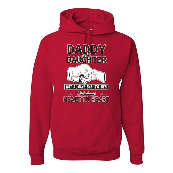 Wild Bobby,Daddy and Daughter Always Heart to Heart Daddys Girl Father Gift, Father's Day, Unisex Graphic Hoodie Sweatshirt, Red, 2XL