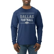Wild Bobby Dallas DAL Hometown City Football Fan Pride Sports Men's Long Sleeve T-Shirt, Navy, XX-Large
