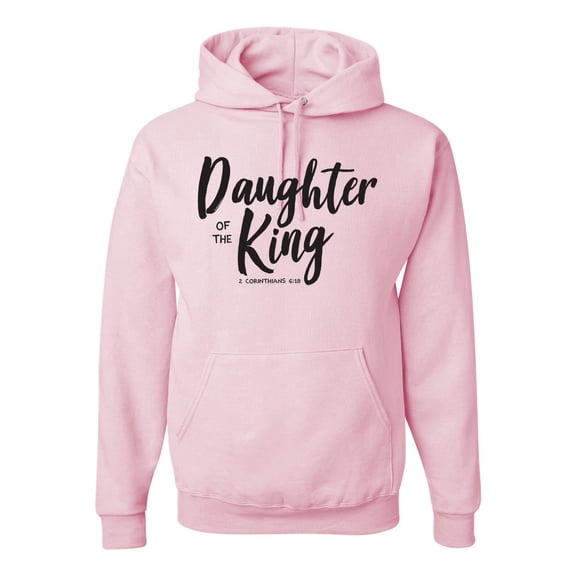 Wild Bobby, Daughter Of The King 2 Corinthians 6:18 Inspirational/Christian Unisex Graphic Hoodie Sweatshirt, Light Pink, XX-Large