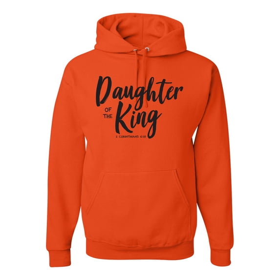 Wild Bobby Daughter Of The King 2 Corinthians 6:18 Inspirational/Christian Unisex Graphic Hoodie Sweatshirt, Orange, X-Large