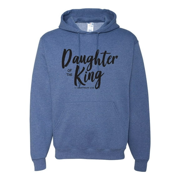 Wild Bobby Daughter Of The King 2 Corinthians 6:18 Inspirational/Christian Unisex Graphic Hoodie Sweatshirt, Vintage Heather Blue, Medium