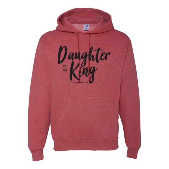 Wild Bobby Daughter Of The King 2 Corinthians 6:18 Inspirational/Christian Unisex Graphic Hoodie Sweatshirt, Vintage Heather Red, XX-Large