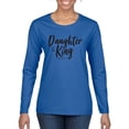 thumbnail image 1 of Wild Bobby Daughter Of The King 2 Corinthians 6:18 Inspirational/Christian Women Graphic Long Sleeve Tee, Royal, X-Large, 1 of 5
