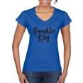 thumbnail image 1 of Wild Bobby Daughter Of The King 2 Corinthians 6:18 Inspirational/Christian Women Standard V-Neck Tee, Royal, X-Large, 1 of 5