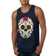 thumbnail image 1 of Wild Bobby Day Of The Dead Sugar Skull Pop Culture Men Graphic Tank Top, Navy, Small, 1 of 5