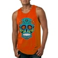 thumbnail image 1 of Wild Bobby Day Of The Dead Sugar Skull Pop Culture Men Graphic Tank Top, Orange, Medium, 1 of 5