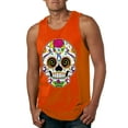 thumbnail image 1 of Wild Bobby Day Of The Dead Sugar Skull Pop Culture Men Graphic Tank Top, Orange, Medium, 1 of 5