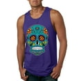 thumbnail image 1 of Wild Bobby Day Of The Dead Sugar Skull Pop Culture Men Graphic Tank Top, Purple, Small, 1 of 5