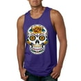 thumbnail image 1 of Wild Bobby Day Of The Dead Sugar Skull Pop Culture Men Graphic Tank Top, Purple, Small, 1 of 5