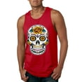 thumbnail image 1 of Wild Bobby Day Of The Dead Sugar Skull Pop Culture Men Graphic Tank Top, Red, Small, 1 of 5