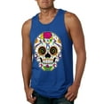 thumbnail image 1 of Wild Bobby Day Of The Dead Sugar Skull Pop Culture Men Graphic Tank Top, Royal, 3X-Large, 1 of 5