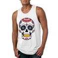 thumbnail image 1 of Wild Bobby Day Of The Dead Sugar Skull Pop Culture Men Graphic Tank Top, White, 3X-Large, 1 of 5