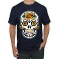 thumbnail image 1 of Wild Bobby Day Of The Dead Sugar Skull Pop Culture Men Graphic Tee, Navy, XX-Large, 1 of 5