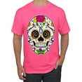 thumbnail image 1 of Wild Bobby Day Of The Dead Sugar Skull Pop Culture Men Graphic Tee, Neon Pink, 5X-Large, 1 of 5
