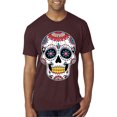 thumbnail image 1 of Wild Bobby Day Of The Dead Sugar Skull Pop Culture Men Premium Tri Blend Tee, Cardinal, Small, 1 of 5