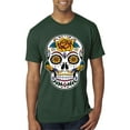 thumbnail image 1 of Wild Bobby Day Of The Dead Sugar Skull Pop Culture Men Premium Tri Blend Tee, Forest Green, XX-Large, 1 of 5