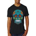 thumbnail image 1 of Wild Bobby Day Of The Dead Sugar Skull Pop Culture Men Premium Tri Blend Tee, True Black, Medium, 1 of 5
