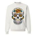 thumbnail image 1 of Wild Bobby Day Of The Dead Sugar Skull Pop Culture Unisex Crewneck Graphic Sweatshirt, White, 3X-Large, 1 of 5