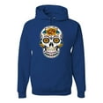 thumbnail image 1 of Wild Bobby Day Of The Dead Sugar Skull Pop Culture Unisex Graphic Hoodie Sweatshirt, Royal, Medium, 1 of 5