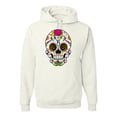 thumbnail image 1 of Wild Bobby Day Of The Dead Sugar Skull Pop Culture Unisex Graphic Hoodie Sweatshirt, White, XX-Large, 1 of 5