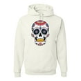 thumbnail image 1 of Wild Bobby Day Of The Dead Sugar Skull Pop Culture Unisex Graphic Hoodie Sweatshirt, White, XX-Large, 1 of 5