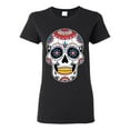 thumbnail image 1 of Wild Bobby Day Of The Dead Sugar Skull Pop Culture Women Graphic Tee, Black, Small, 1 of 5