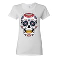 thumbnail image 1 of Wild Bobby Day Of The Dead Sugar Skull Pop Culture Women Graphic Tee, White, Medium, 1 of 5